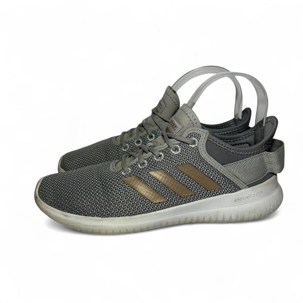 Adidas grey & gold cloudfoam athletic Workout Shoes 6.5